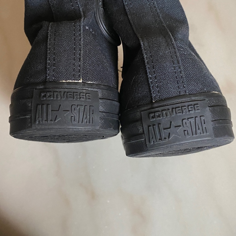 Converse All Star Black on Black High-Tops Men’s Sz 9 - Picture 5 of 9